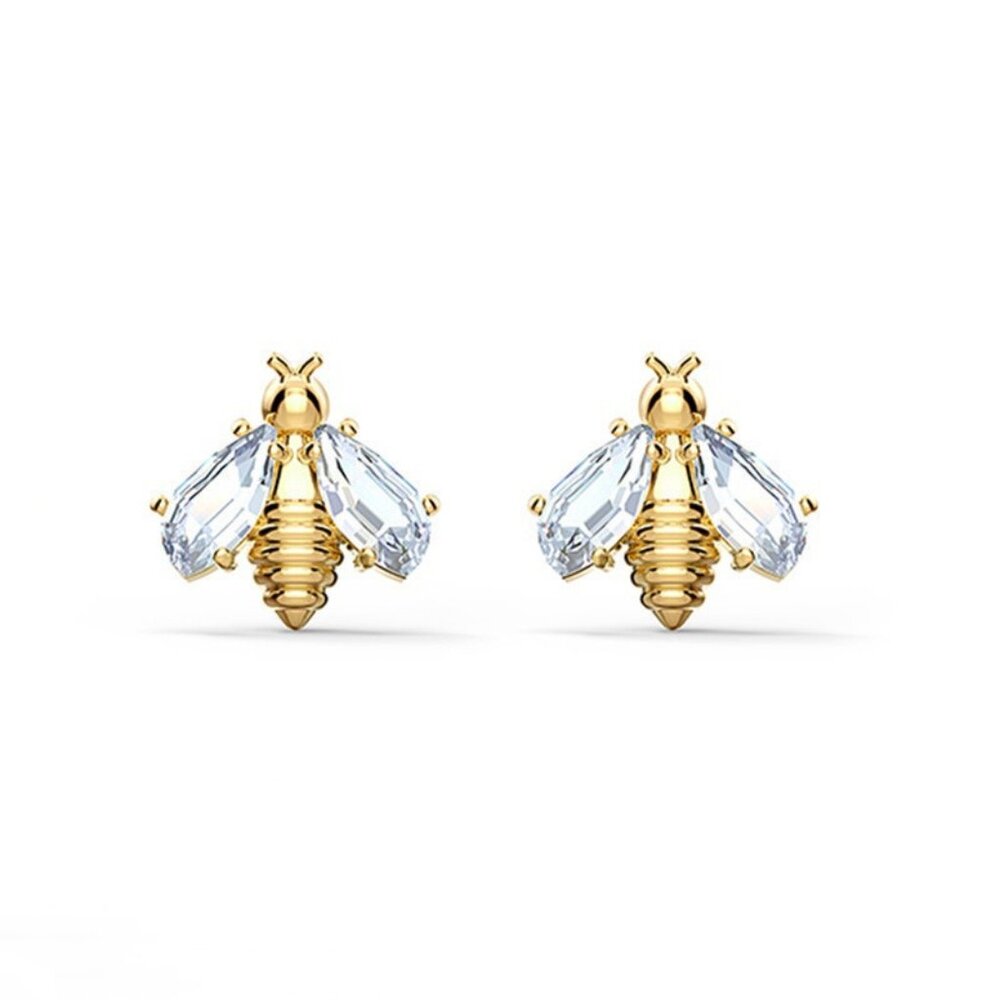 Swarovski Golden Bee Pierced Earrings
